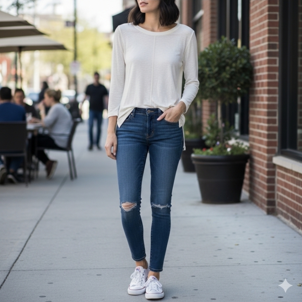 Rag & Bone Knit Cream Long Sleeve Marled Semi Sheer Tunic Tee Size XS